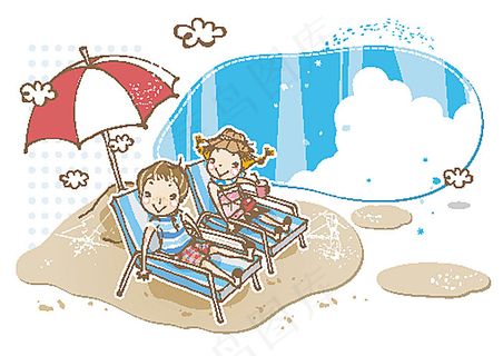 躺在太阳椅上的孩子