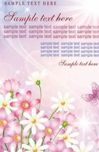 五颜六色的花朵背景03矢量