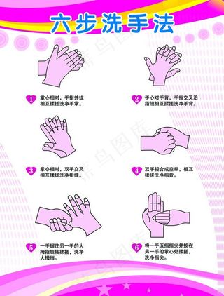 六步洗手法图片
