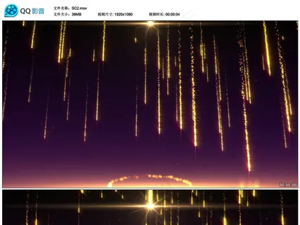 金光流星雨金色光环撞击能量爆发片头...