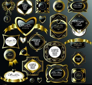 金色欧式标签徽章图片