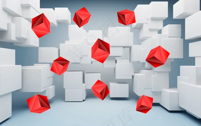 高清3D立体方块电视背景墙(9071X5669(DPI:72))psd模版下载