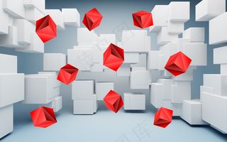 高清3D立体方块电视背景墙