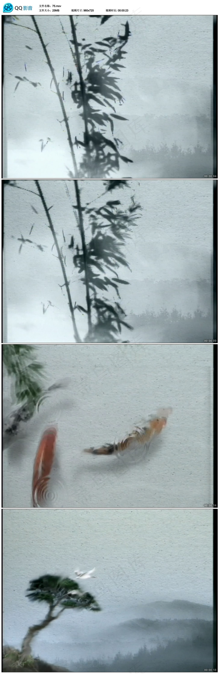 中国风水墨画视频素材
