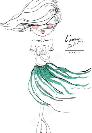 手绘美少女图片