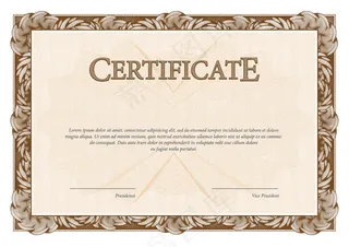 精美欧式花纹花边证书矢量素材