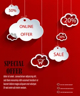 创意销售云朵剪纸背景