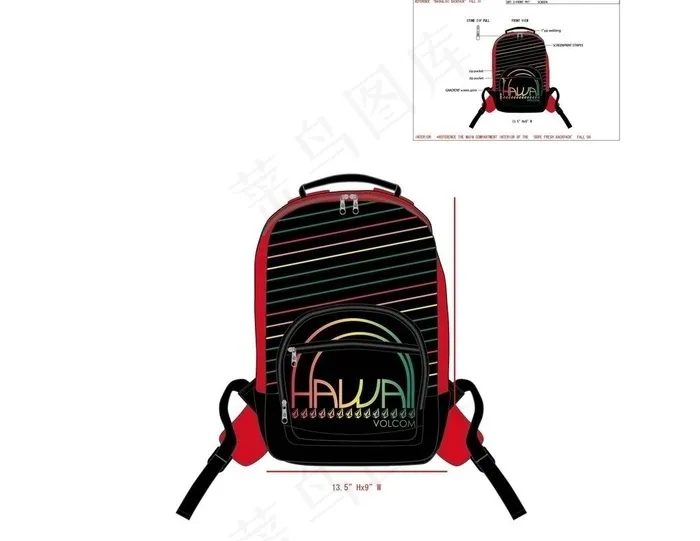 背包设计图片ai矢量模版下载