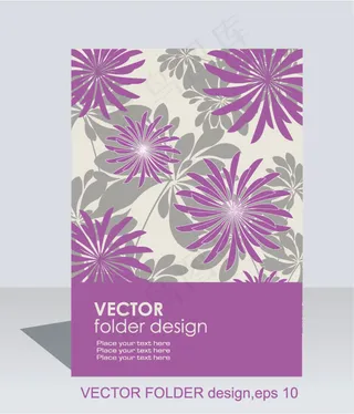 矢量手绘花朵植物图片画册封面