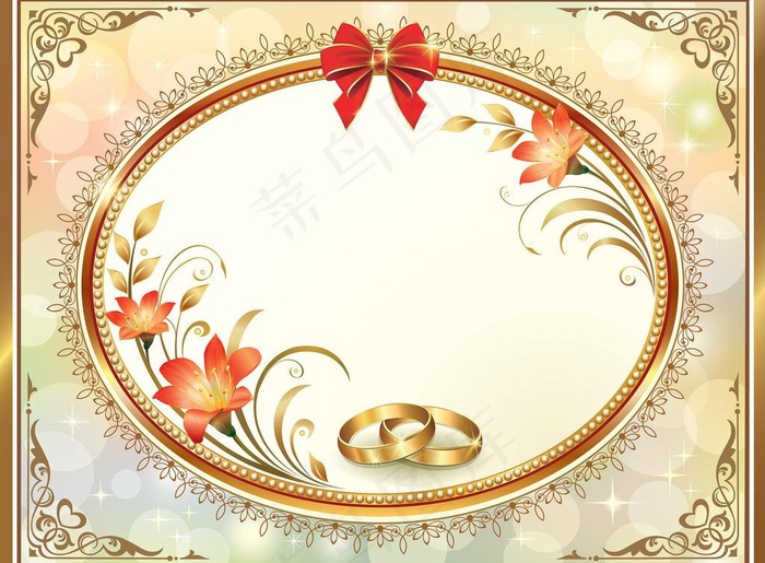 婚礼邀请卡图片ai矢量模版下载