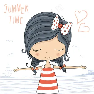 时尚卡通女性设计矢量素材