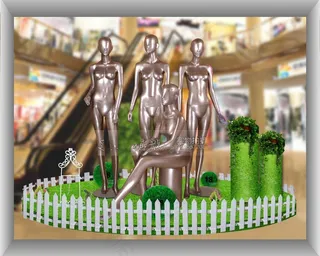 卖场中厅模特展示图片