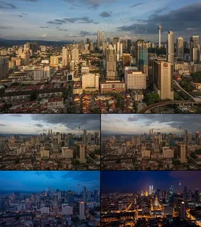 延时摄影吉隆坡城市航拍视频素材