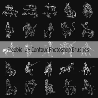 25款简笔画风格半人马座PS笔刷