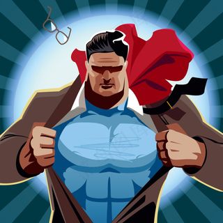 变身的卡通超人