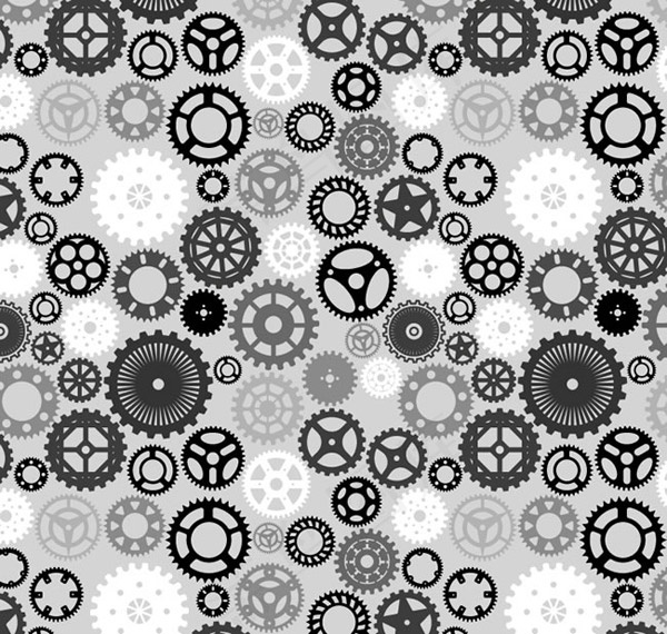 黑色齿轮无缝背景矢量素材下载