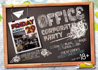 创意黑板海报PSD素材