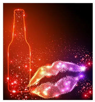 创意红唇和美酒