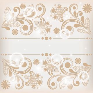 素雅植物花纹花边矢量素材