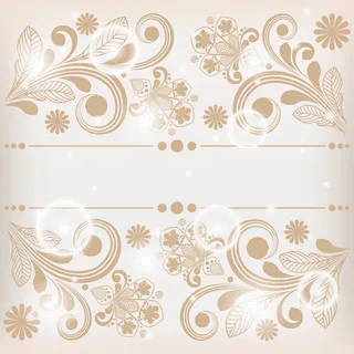 素雅植物花纹花边矢量素材