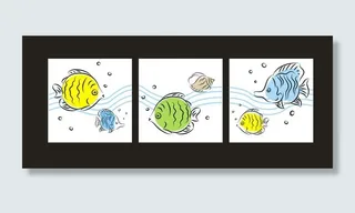 无框装饰画 鱼图片