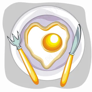 矢量煎蛋碟用勺子 刀子