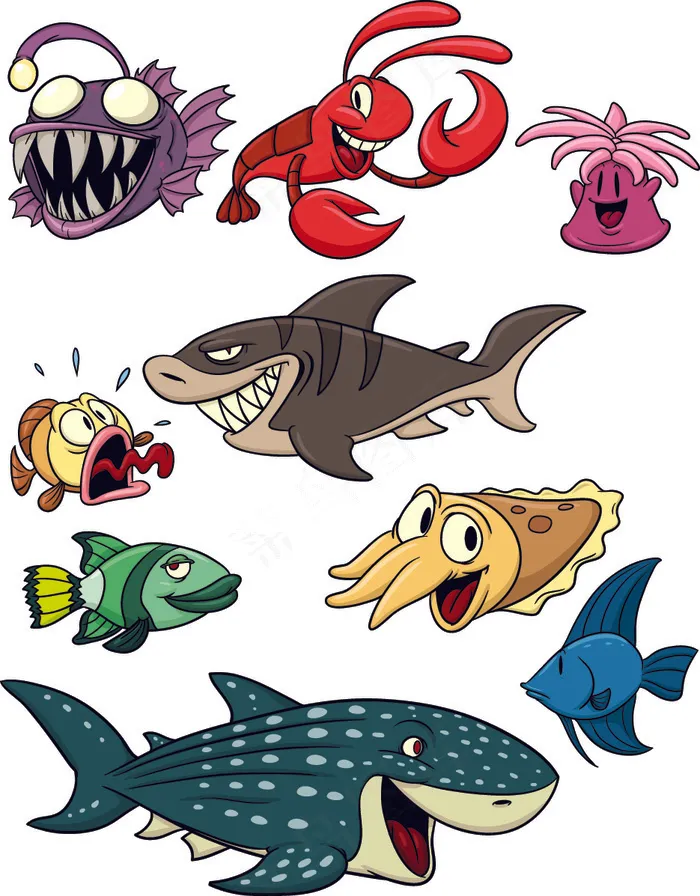 海洋生物鱼类矢量素材