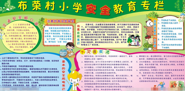 小学安全教育专栏cdr矢量模版下载