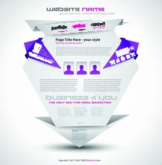 矢量网页导航条折纸设计