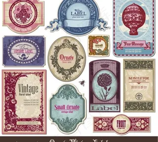 欧式label矢量素材图片
