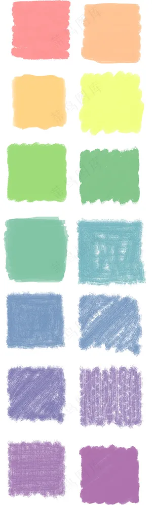 粉笔蜡笔色彩源文件笔刷笔触 PSD...