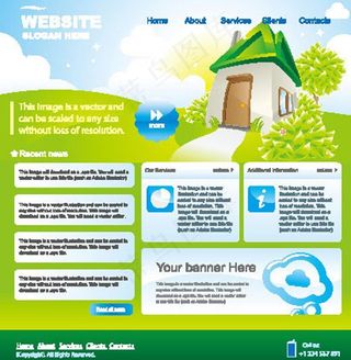 卡通小房子网页图片