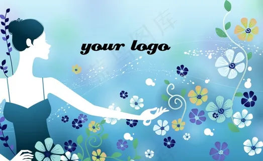 蓝色时尚美容美发名片