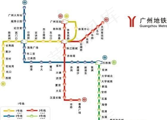 广州地铁指示路线矢量素材cdr矢量模版下载