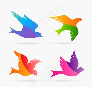 拼色鸽子设计矢量