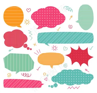 清新语言气泡矢量素材下载