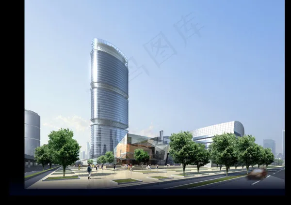 办公楼效果图模型图片