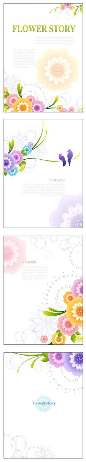 时尚花鸟主题海报版式设计矢量素材