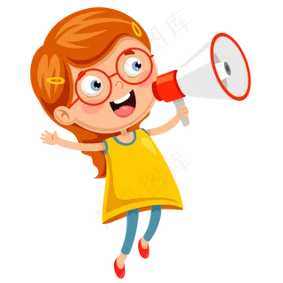 双11双12拿着喇叭的小女孩