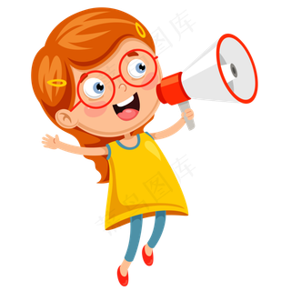双11双12拿着喇叭的小女孩