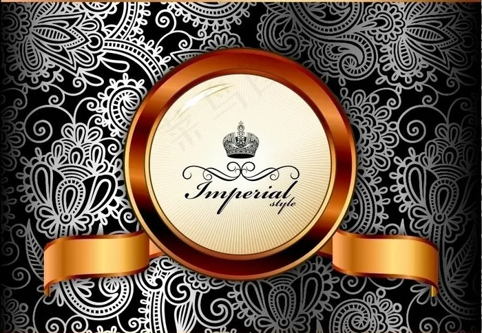 欧式黑白花纹图片eps,ai矢量模版下载