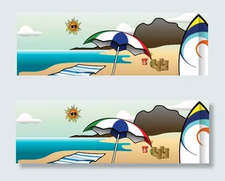 在沙滩矢量图像的夏天