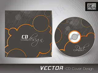 简约黑色CD封面设计