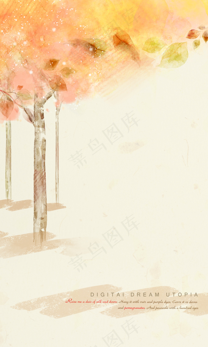 韩国秋天枫叶背景PSD素材