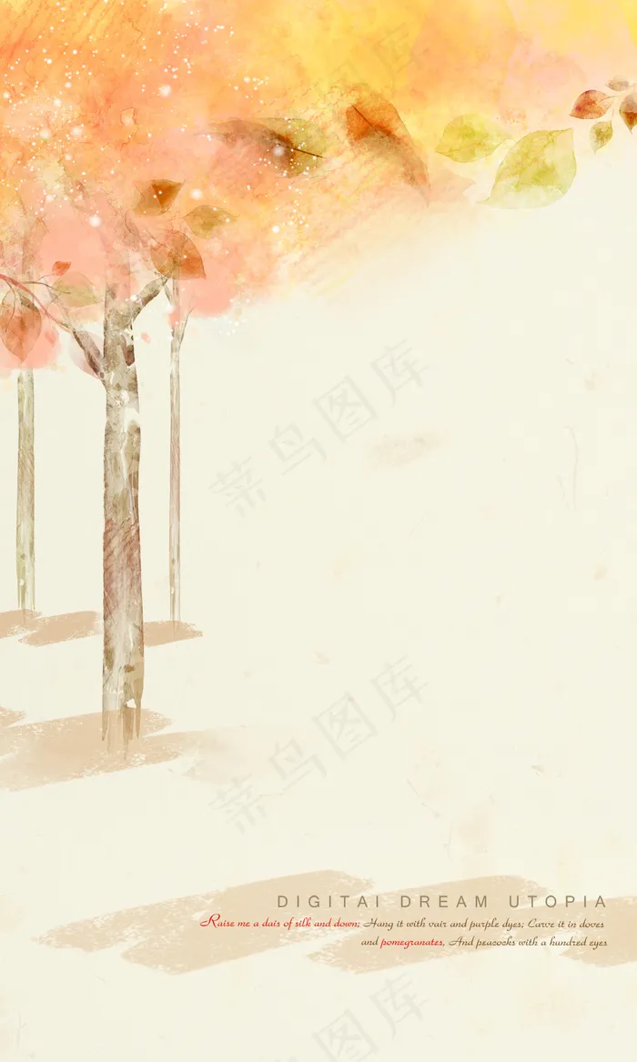 韩国秋天枫叶背景PSD素材