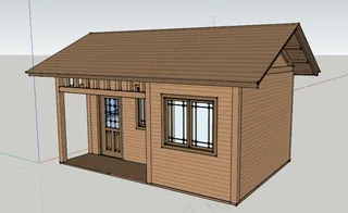 人字顶保安亭小木屋SU草图大师模型