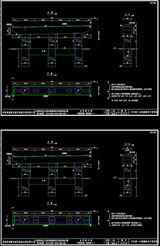 引桥桥墩一般构造cad图纸