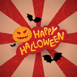 复古万圣节海报矢量素材