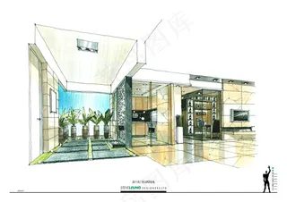 海珠江新城线稿素材手绘图片素材