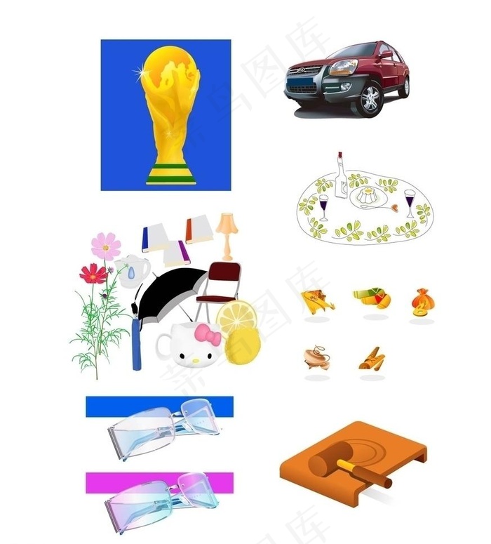 生活用品矢量图图片